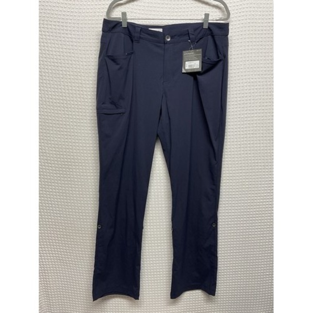 NWT Eddie Bauer Travex Horizon Navy Roll Up Leg UPF50 Pants Women 16 Vietnam